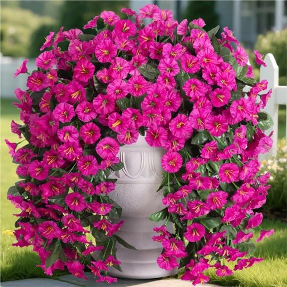 Artificial Faux Flowers Plants for Outdoor Outside Spring Summer Decoration, 2pc - Picture 1 of 7